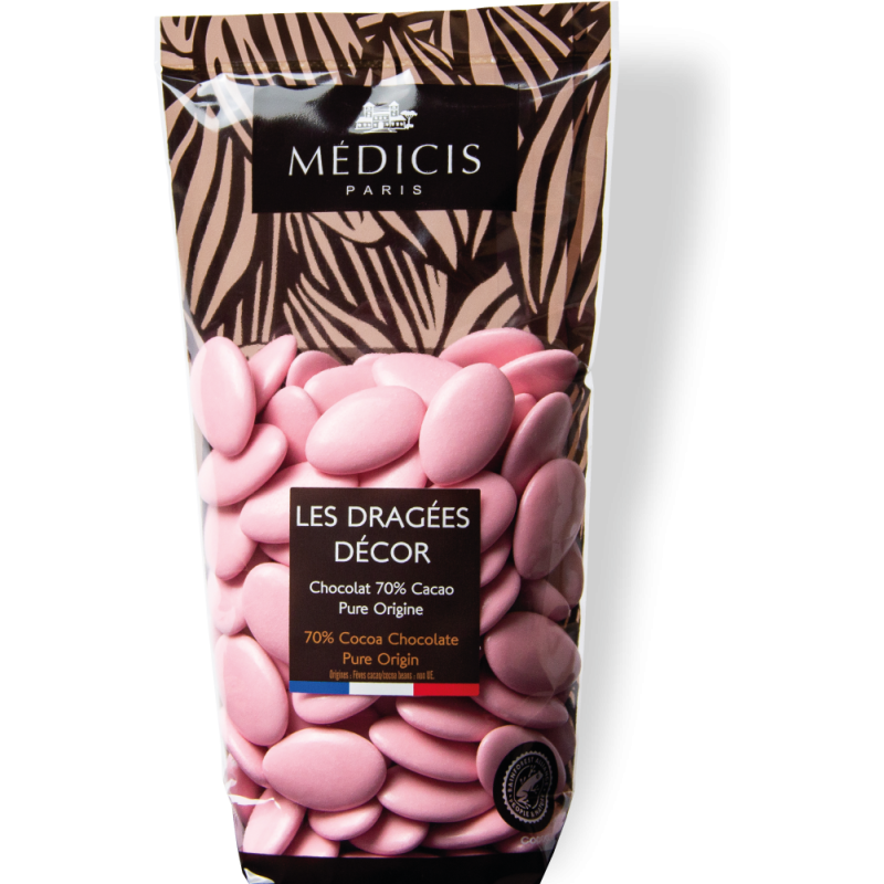 250g Dragées Décor Laque Rose