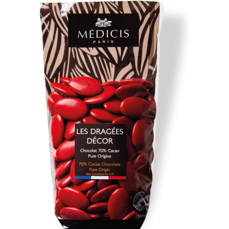 250g Dragées Décor Rouge Christmas