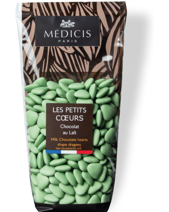Petits Coeurs Vert Sauge - Médicis Paris - Dragées fabriquées en France