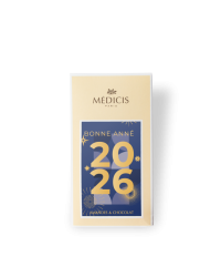 Boite Message 170g Bonne Année bleu - Médicis Paris - Chocolats fabriqués en France