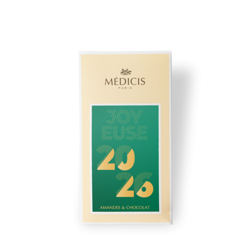 Boite Message 170g Bonne Année vert - Médicis Paris - Chocolats fabriqués en France