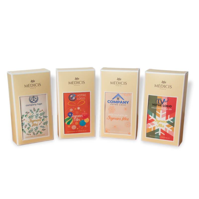 Boite Message 170g Noël Feuillage - Médicis Paris - Chocolats fabriqués en France