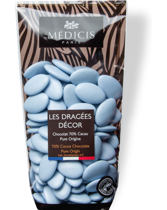 Dragées Décor Bleu Nuage - Dragées Médicis Paris - Dragées fabriquées en France