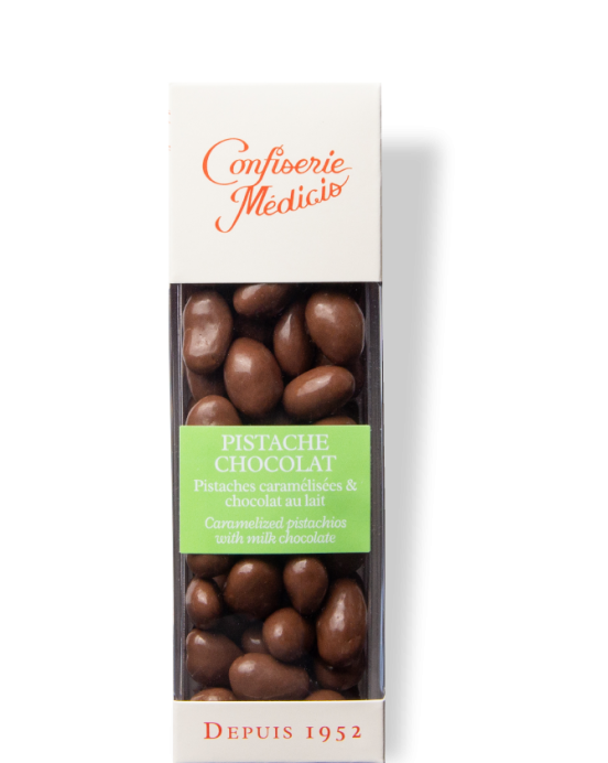 Etui Pistache Chocolat au lait 140g - Médicis Paris - Chocolats fabriqués en France