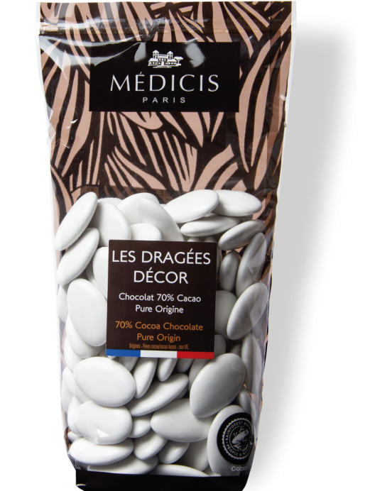 Dragées Décor Laque Blanc - Médicis Paris - Dragées fabriquées en France